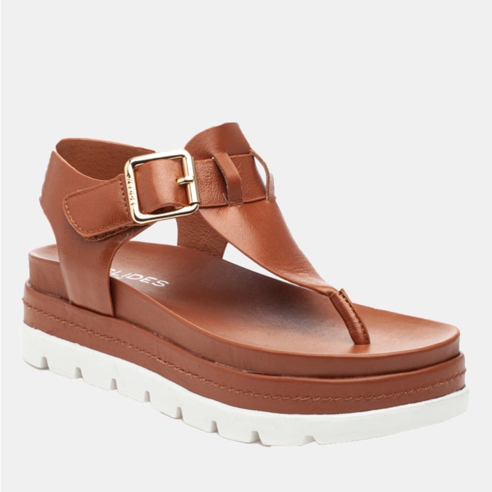 J/Slides Becky Leather Thong Platform Sandal